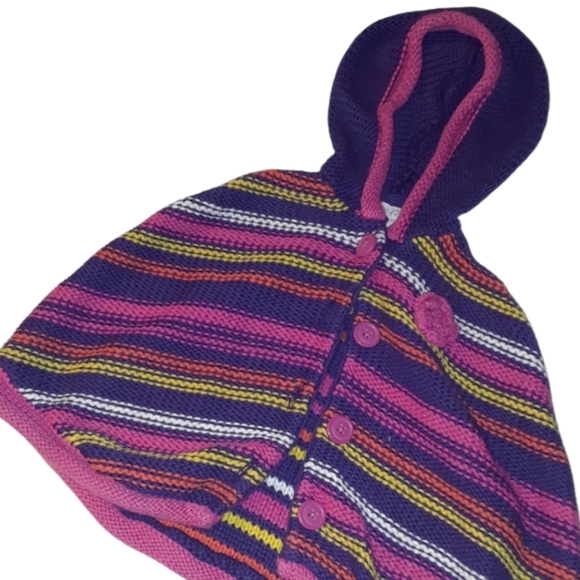 Size 24 months baby girls poncho hoodie cape shawl - Picture 1 of 9